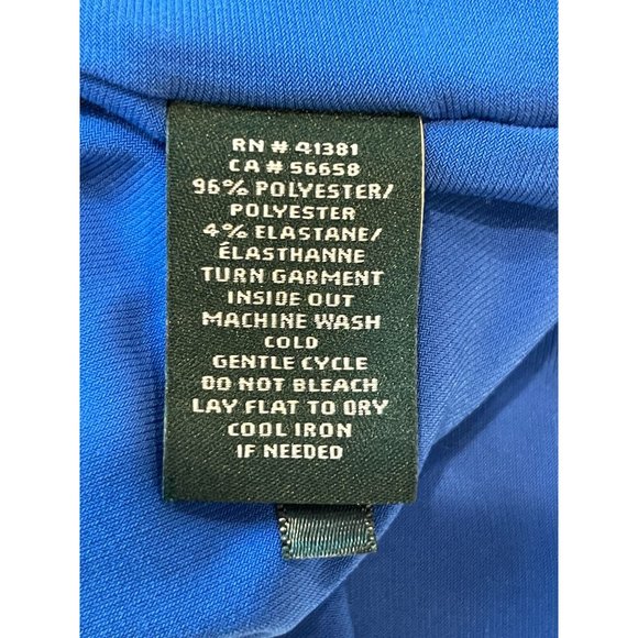 Lauren Ralph Lauren Women V Neck Cut Blouse Top 200615171004 Back Zip Blue SZ XS - Picture 7 of 8